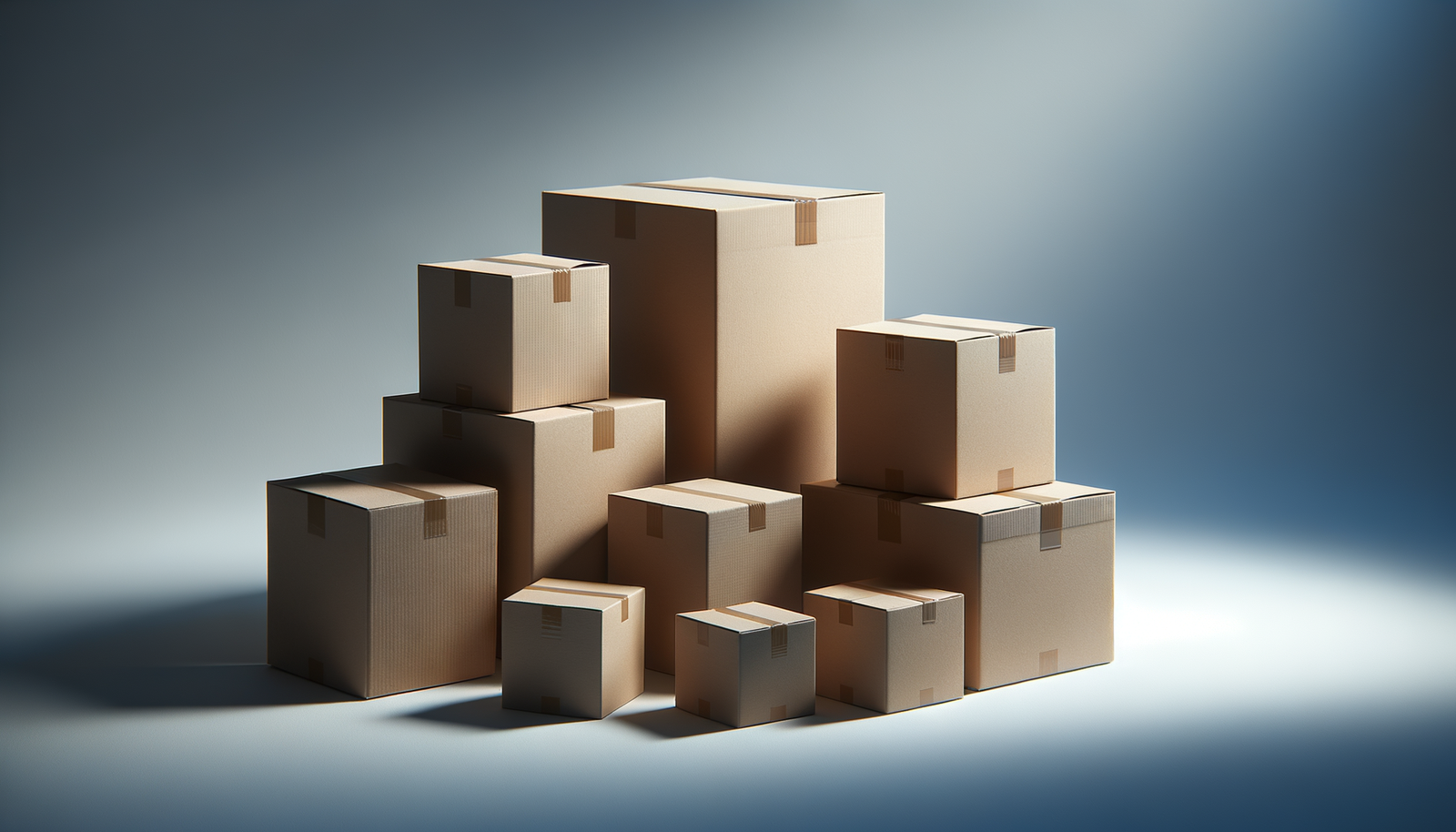 Stacked parcels ready for dispatch